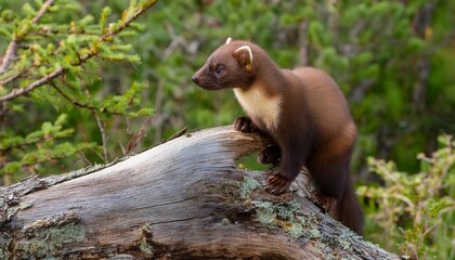 Obraz premium marten sitting on a tree