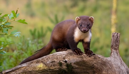 Obraz premium marten sitting on a tree