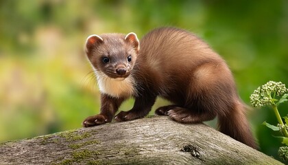 Fototapeta premium marten sitting on a tree