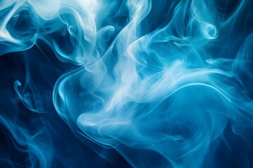 Fototapeta premium Abstract blue background with swirling smoke and light