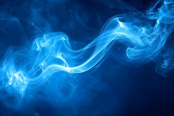 Obraz premium Abstract blue background with swirling smoke and light