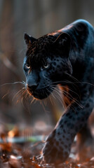 black panther, concept for the preservation of nature, created with generative AI technology
