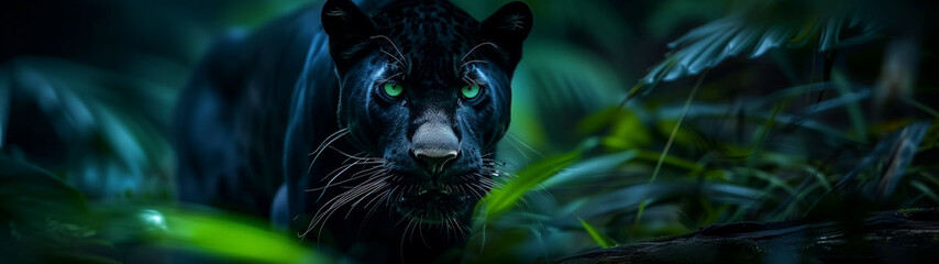 black panther, concept for the preservation of nature, created with generative AI technology