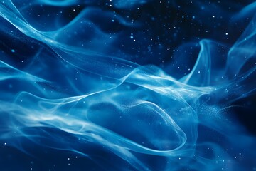 Intricate Light Patterns on Abstract Blue Background