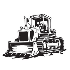 Bulldozer in cartoon, doodle style . Image for t-shirt, web, mobile apps and ui. Isolated 2d vector illustration in logo, icon, sketch style, Eps 10, black and white. AI Generative