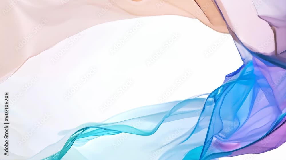 Poster gradient silk fabric waves abstract background. wavy fluid texture. fluttering textile material. 3d 