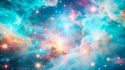 Obraz premium Colorful nebula with stars and cloud shape , nebula, colorful, stars, cloud, space, galaxy, celestial, astronomy, universe