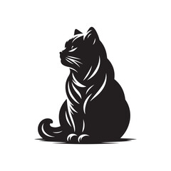 Cat cute silhouette vector art illustration