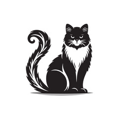 Cat cute silhouette vector art illustration