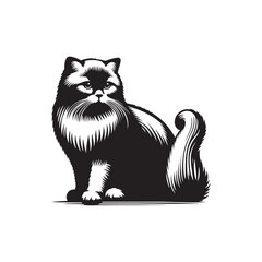 Cat cute silhouette vector art illustration