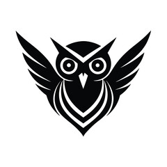 Black Owl Vector Illustration Design