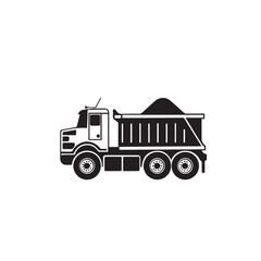 Naklejka premium DUMP TRUCK in cartoon, doodle style . Image for t-shirt, web, mobile apps and ui. Isolated 2d vector illustration in logo, icon, sketch style, Eps 10, black and white. AI Generative