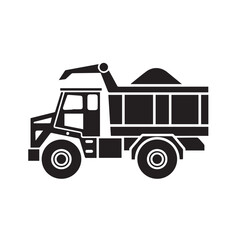Naklejka premium DUMP TRUCK in cartoon, doodle style . Image for t-shirt, web, mobile apps and ui. Isolated 2d vector illustration in logo, icon, sketch style, Eps 10, black and white. AI Generative
