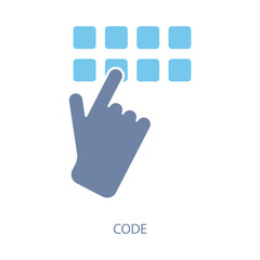 code concept line icon. Simple element illustration. code concept outline symbol design.