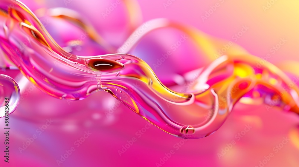Aufkleber dynamic 3d abstract background with fluid shapes and vibrant gradients, copy space for designers