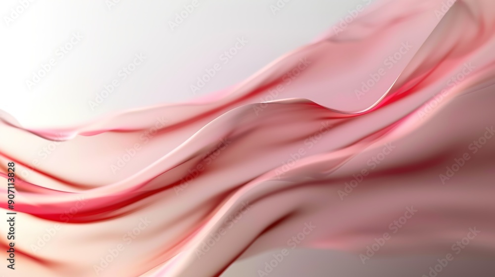 Poster serene flowing lines - elegant 3d abstract background with soft hues and copy space for designs and 