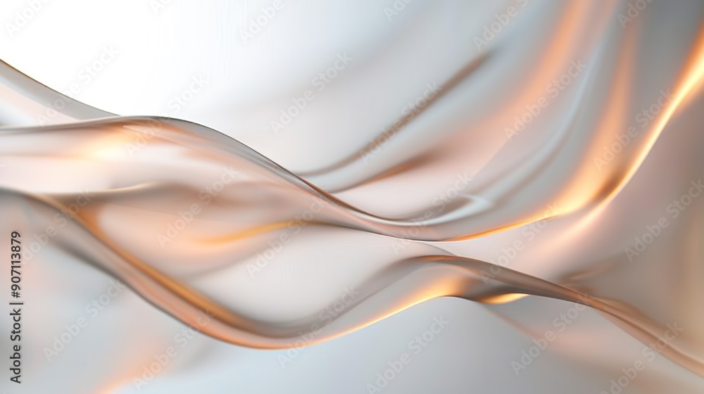 Poster flowing elegance: 3d abstract background with soft hues and copy space