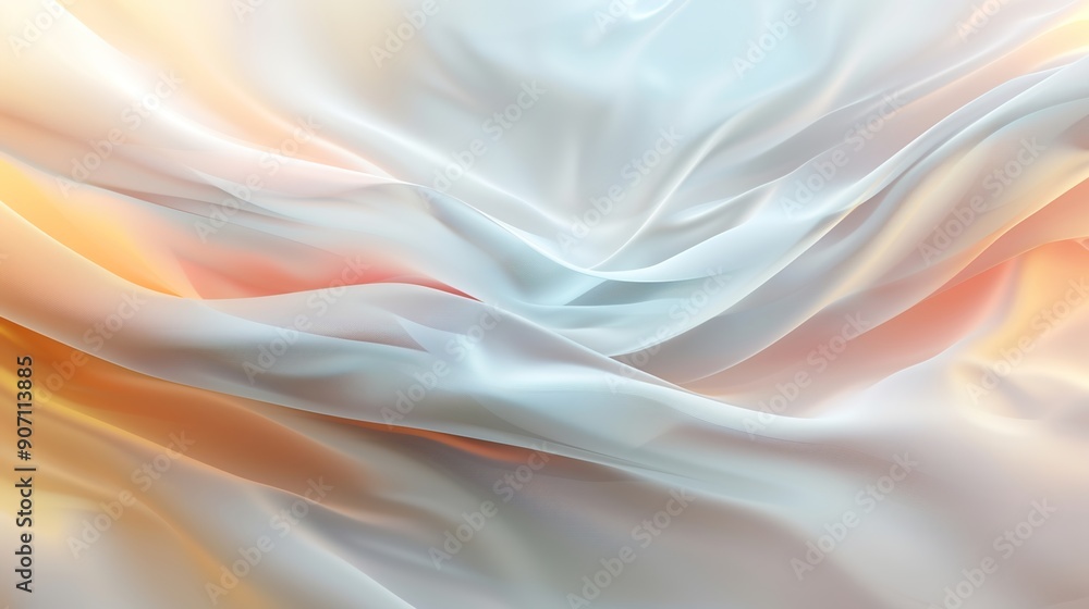 Poster graceful 3d abstract background with flowing lines and subtle hues, perfect for copy space