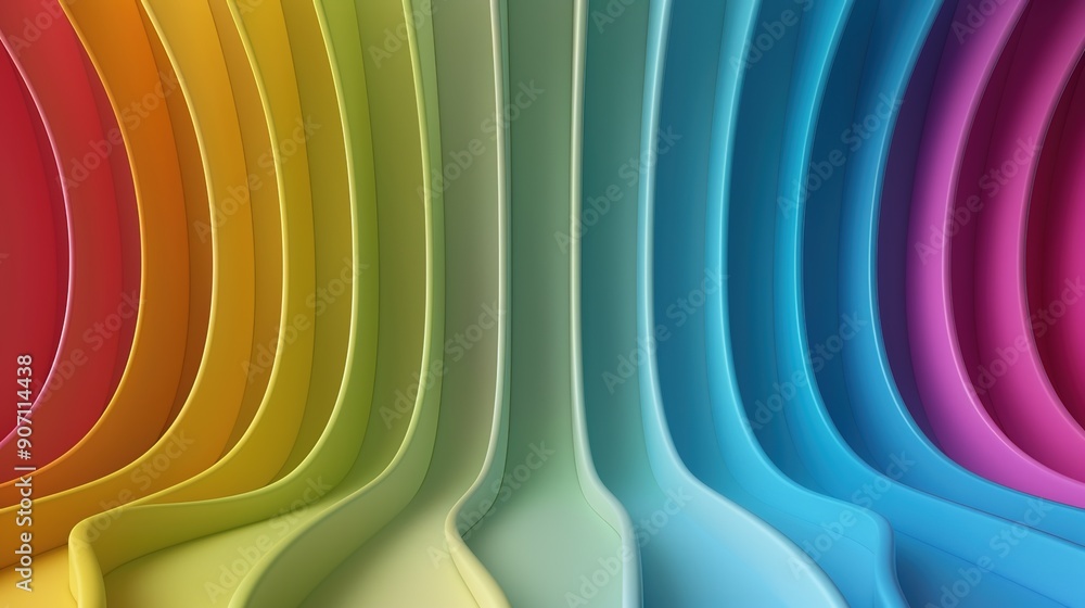 Poster vibrant 3d abstract wave patterns with depth for design projects, copy space included