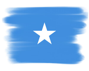 round shape of somalia flag with paint strokes on transparent background