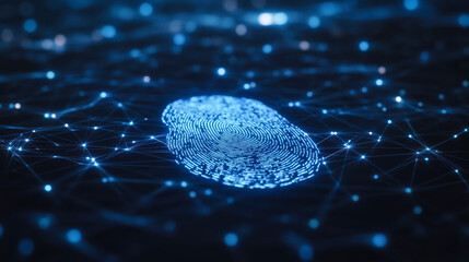 Holographic fingerprint scanner in a digital network environment