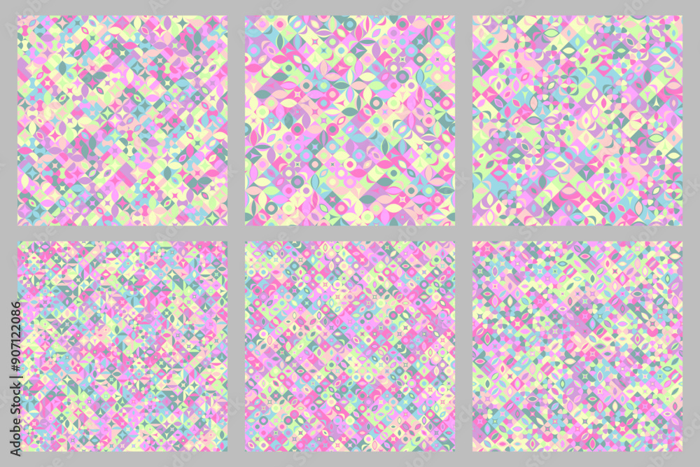 Poster seamless geometric pattern background design set - abstract vector illustration