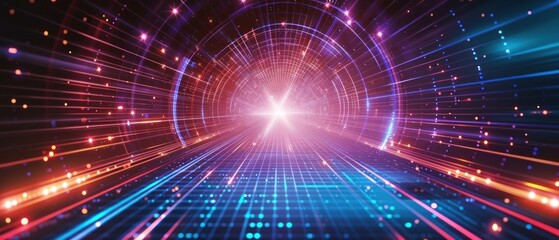 Obraz premium Futuristic High Speed Data Transfer Network.