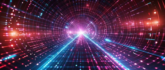 Fototapeta premium Futuristic High Speed Data Transfer Network.