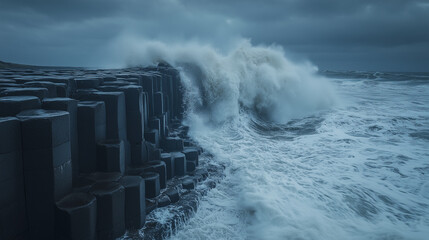  Waves hitting the shore