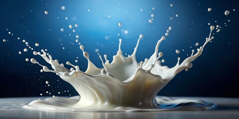 Super slow motion shot of milk splashes flying towards camera, milk, splashing, slow motion, liquid, dairy, white