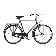 CITY BIKE in cartoon, doodle style . Image for t-shirt, web, mobile apps and ui. Isolated 2d vector illustration in logo, icon, sketch style, Eps 10, black and white. AI Generative