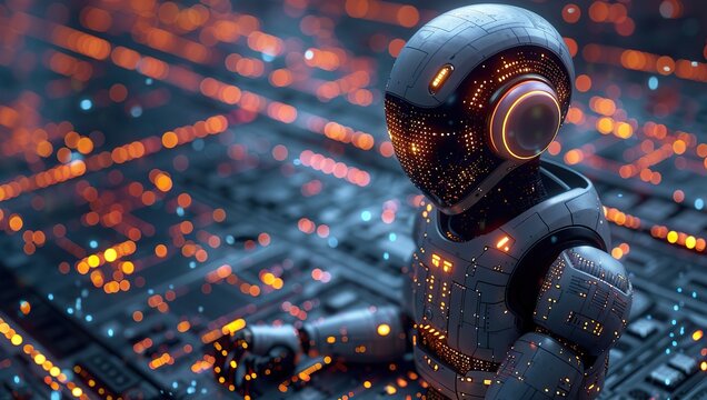 An AI chatbot linked to a computer processing unit.