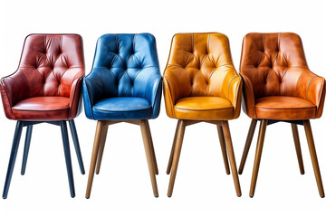 Modern Luxury Comfort Chairs for Restaurant or Café: A Set Isolated"