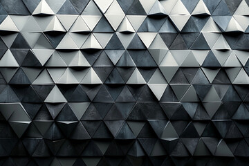 Fototapeta premium Modern Geometric Pattern: Black and White Triangles in Artistic Gradient from Light to Dark
