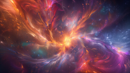 Abstract colorful nebula background swirling in a vortex