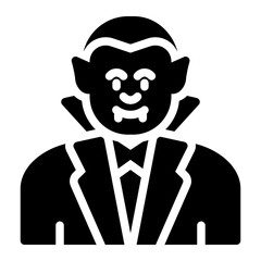 dracula icon in glyph solid black fill style