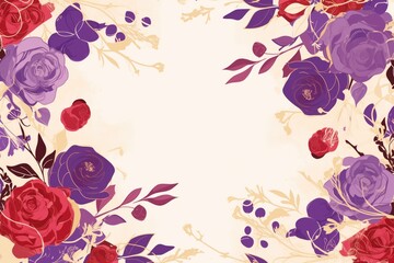 Roses bloom drawing wallpaper background card design with copy space