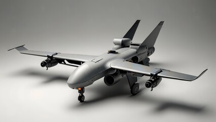 Fototapeta premium Modern UAV drone quadcopter with camera isolated on white background.