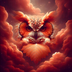 Majestic Owl In The Interstellar Clouds