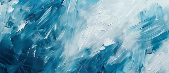 Obraz premium The colors blend in a captivating way, creating an intriguing visual display featuring abstract blue and white textures.