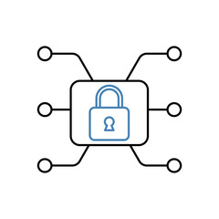 security system concept line icon. Simple element illustration. security system concept outline symbol design.