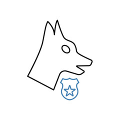 guard dog concept line icon. Simple element illustration. guard dog concept outline symbol design.