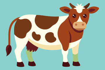 Cartoon cow vector art illustration