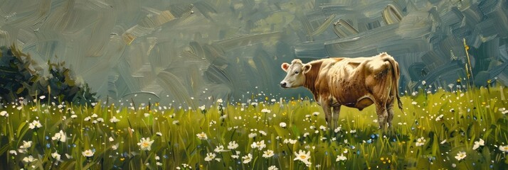 Cattle Grazing in the Jura Meadow