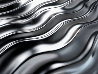 Obraz premium Abstract metallic silver liquid waving background