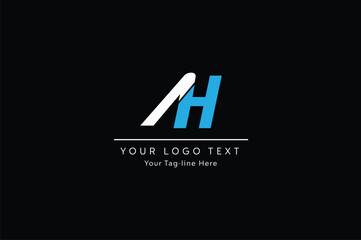 AH A H Letter Logo Design with a Creative Cut. Creative logo design..