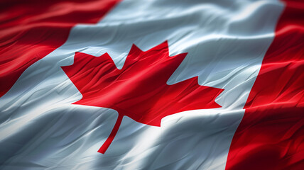 Smooth and wavy Canadian flag