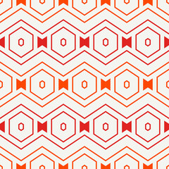 Zigzag seamless pattern. Hexagon mosaic tiles ornament. Ethnic surface print. Repeated geometric figures background. Ornamental wallpaper. Modern geo design digital paper. Vector abstract art