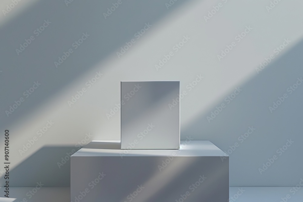 Aufkleber an image showing a single white box set against a plain, neutral background, highlighting simplicity