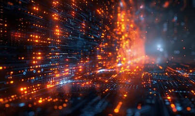 Fototapeta premium An abstract technology background featuring programming code and computer scripts, representing software development.